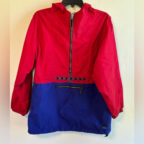 Vintage L.L. Bean Kid’s XL Red/Blue Tribal Design Zip Pullover Gorpcore Jacket - Picture 1 of 14